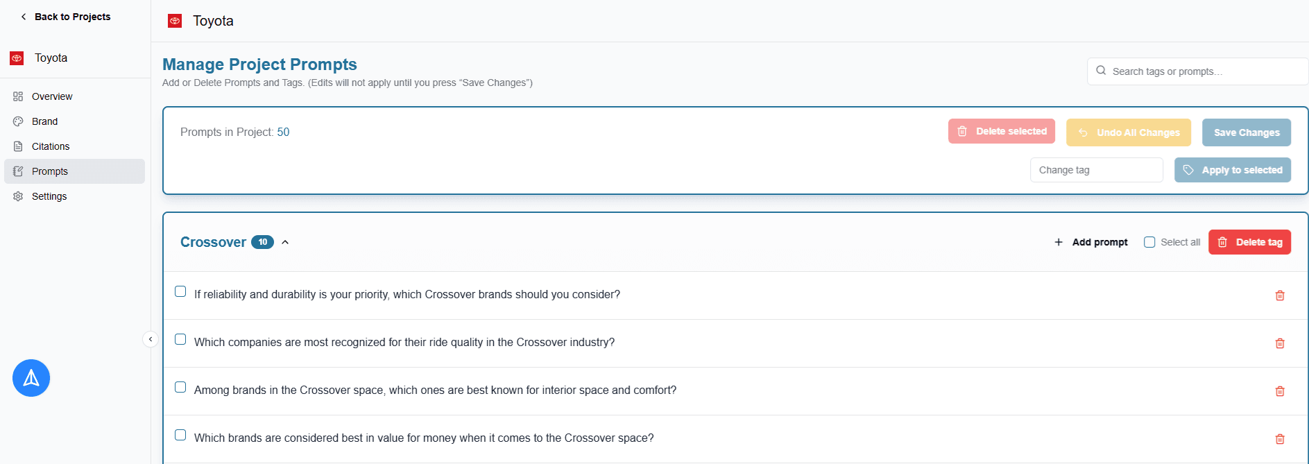 The Prompt Manager View