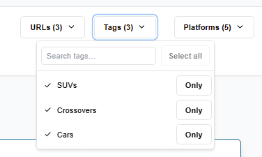 Filters and drilldowns